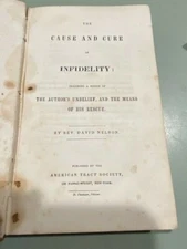 1841 Cause and Cure of infidelity Marriage cheating leather bound medical book