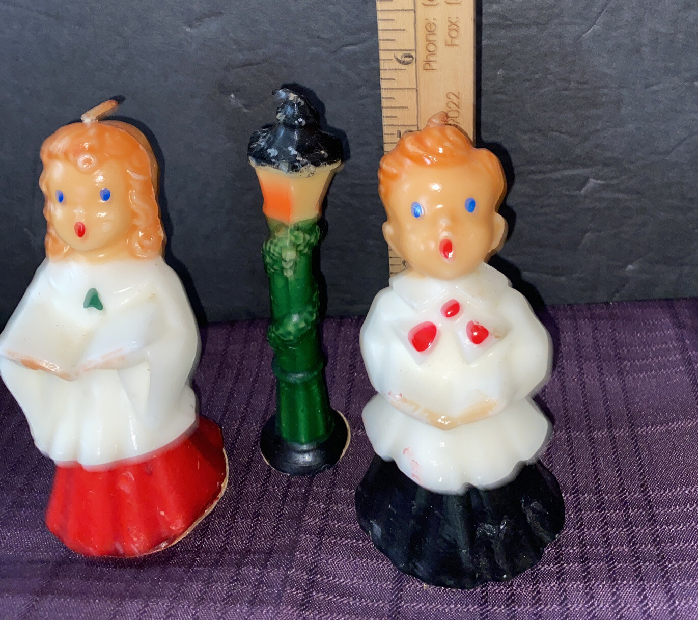 Vintage Gurley Christmas Boy & Girl Choir Candles with LamppostNot Burnedtags eBay