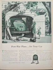 1943 vintage Quaker State motor oil print, Post WW2 Plans For Garage