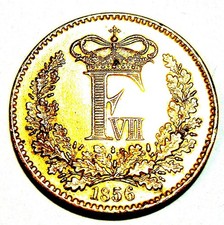 DENMARK - Frederik VII (1848-1863) Skilling Rigsmont 1856 - EXCELLENT