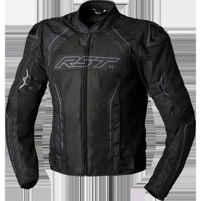 RST Moto Men's S1 Mesh CE Jacket - Textile - Black/Black - Medium 103117BLK-42