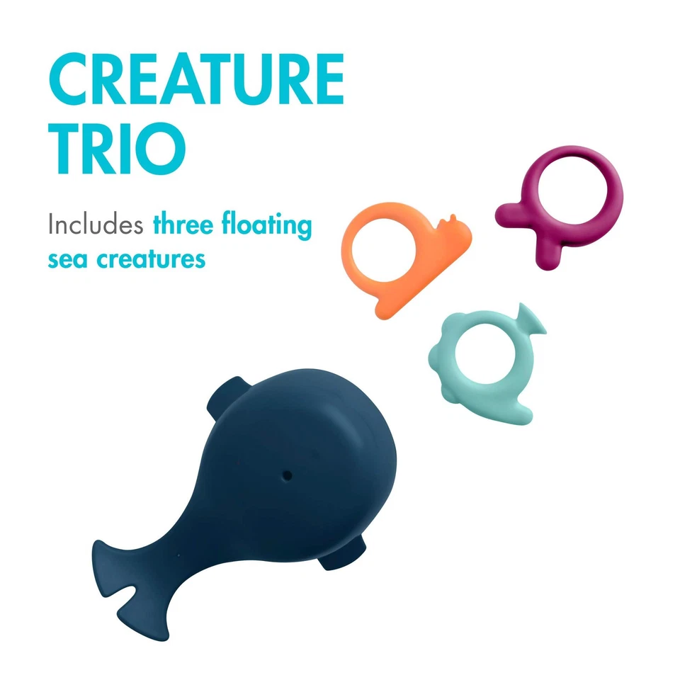 Juguete de baño de ballenas Boon Chomp con criaturas marinas juguetes interactivos de baño para niños pequeños Foto 4 de 4