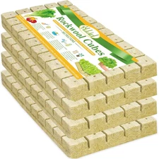 1 Inch Rockwool Cubes for Hydroponics - 200 Starter Plugs for Germination
