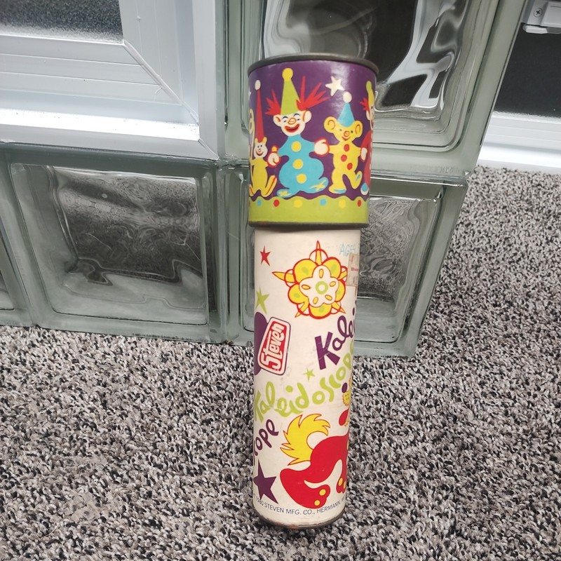 Vintage Stevens Kaleidoscope 1980 Toy Hermann Missouri USA Circus Clowns WORKING