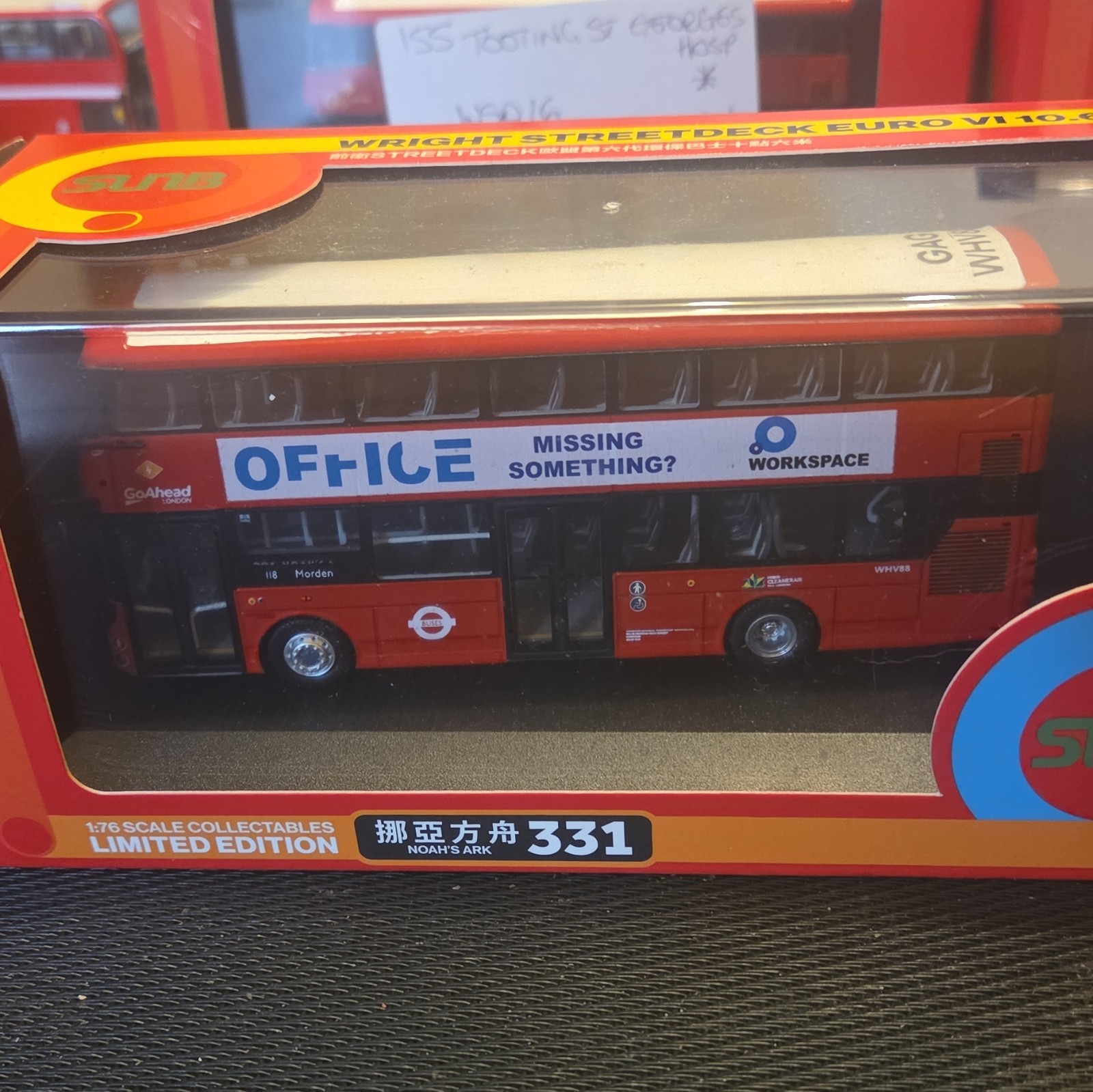 wright streetdeck euro vi go-ahead london route 118 morden 1:76 bus ...