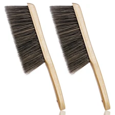 2 Pieces Wooden Handle Bench Brushes Horse Hair Brushes Soft Bristles Dust Brush