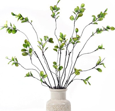 5Pcs Artificial Ficus Branches Fake Plants, 20.8 Inches Artificial GreeneryStems