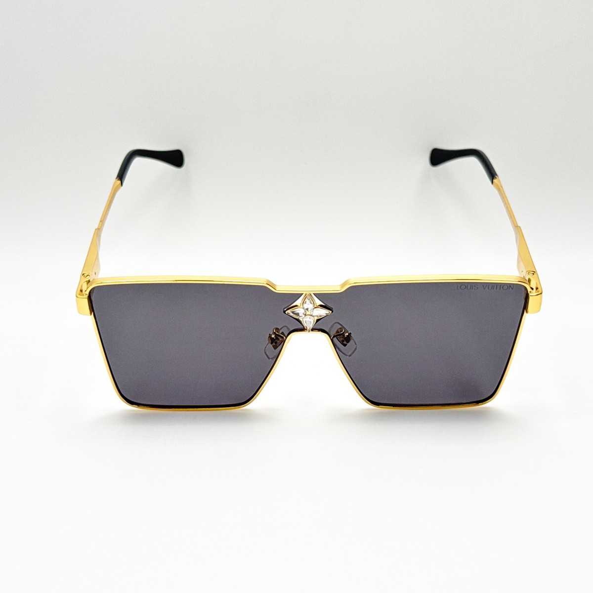 Louis Vuitton Z1700U LV Shield Cyclone Gold Frame Black Lens