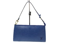 LOUIS VUITTON Pochette Accessoires Epi Blue Handbag Pouch