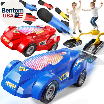 Rocket Toy Car Launcher, 2 Race Car and 6 Foam Rockets, Outdoor outside Backyard