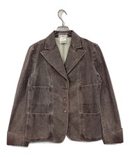 CHANEL Coco Mark Button Denim 3-Button Jacket P19000V11068 42 Brown