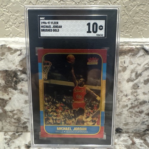 1996-97 Fleer Brushed Gold Decade 1986 Tribute Michael Jordan SGC 10 Gem Mint