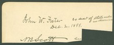 JOHN W. FOSTER - AUTOGRAPH NOTE SIGNED 05/05/1900 CO-SIGNED BY: FREDERICK WARDE