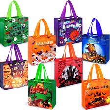 8PCS Halloween Tote Bags for Kids - Trick or Treat Candy Gift Bags