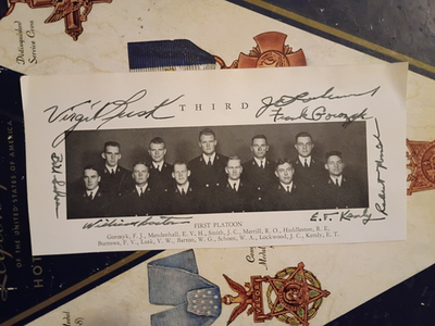 #ad VIRGIL W. LUSK WWII Ace USAAC 5Vs Ace in a Day KIFA 1943 Signed USNA Pic 1938 $265.00