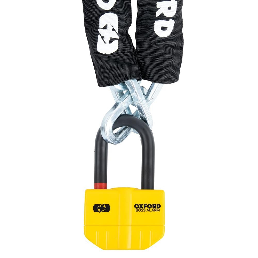 Oxford Boss Motorcycle Chain & Lock Alarm Security Motorbike Safety 1.2 Meters