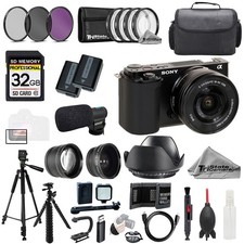 Sony ZV-E10  16-50mm Lens Black  Mic 32GB 9 PC Filtr-MEGA Kit