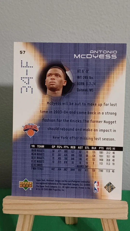 2003-04 Upper Deck Hardcourt #57 Antonio McDyess New York Knicks Basketball  - Image 2 of 4