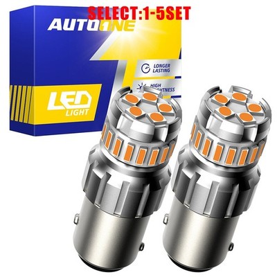 AUTOONE 1157 7528 Amber Yellow LED Backup Reverse Turn Signal Light Bulbs 2-10X