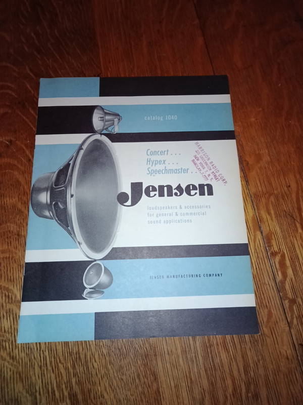 Vintage 1954 Jensen Speakers Catalog 1040 Concert Hypex Speechmaster Audio