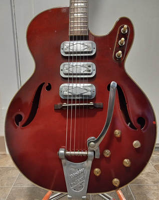 Vintage Silvertone H1454 Rocket Red Sunburst Electric Guitar 1960s