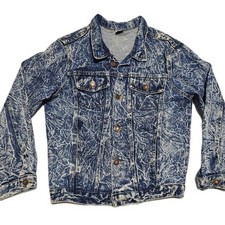 Vtg Leader Denim Jean Trucker Jacket Womens XS Acid Wash Y2K Made in USA Type 3