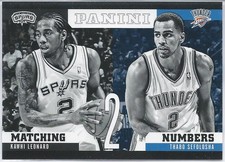2012-13 Panini Matching Numbers KAWHI LEONARD Clippers THABO SEFOLOSHA Rockets