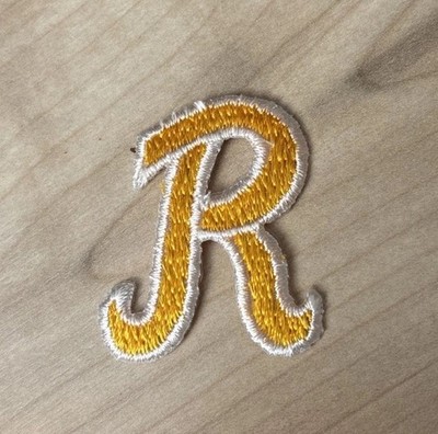 Vintage Gold Hat Patch  R  2 Inches Heat Press