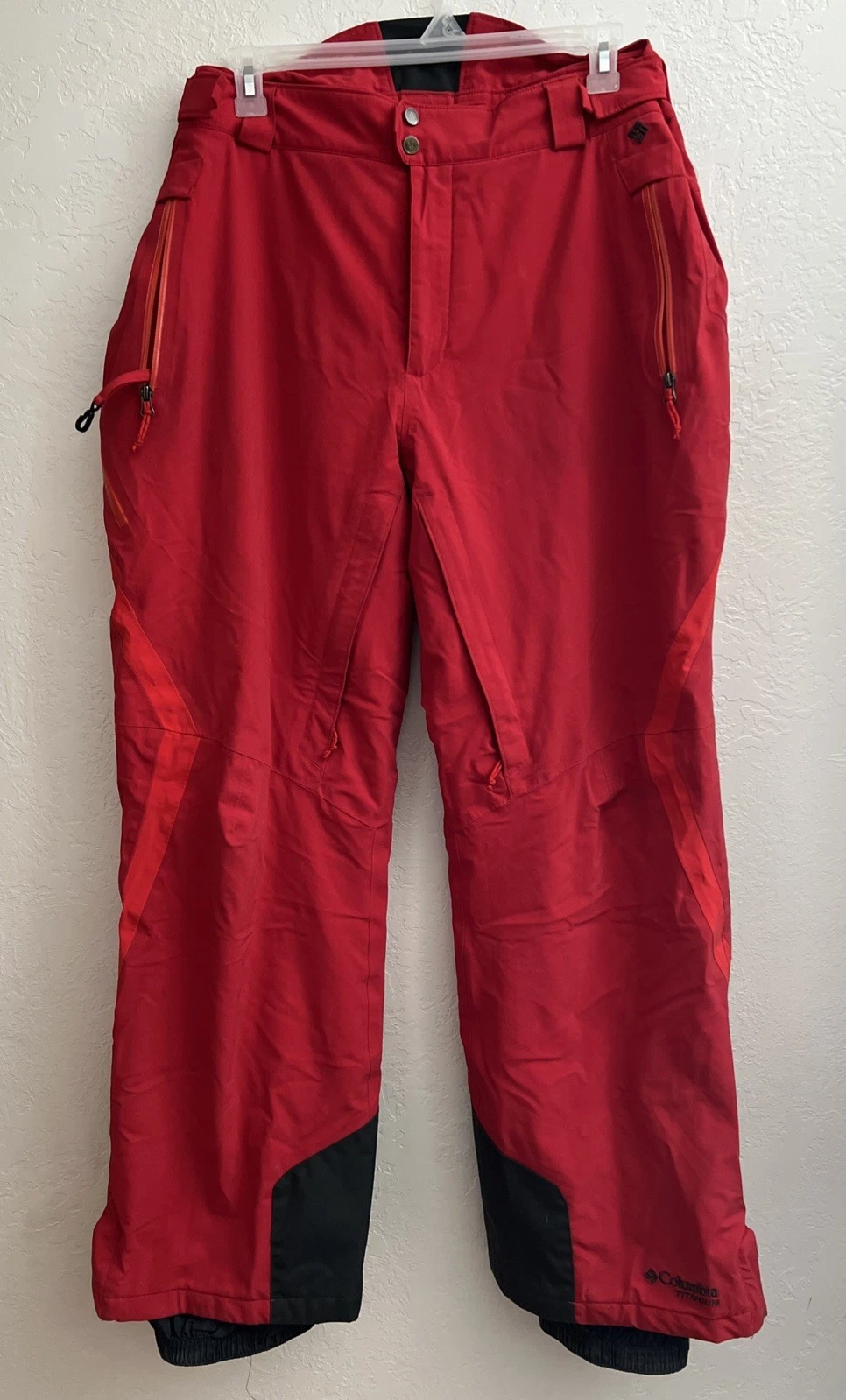 Columbia Mens XL Red Titanium Insulated Adjustable Snow & Ski Pants Outdoors GUC