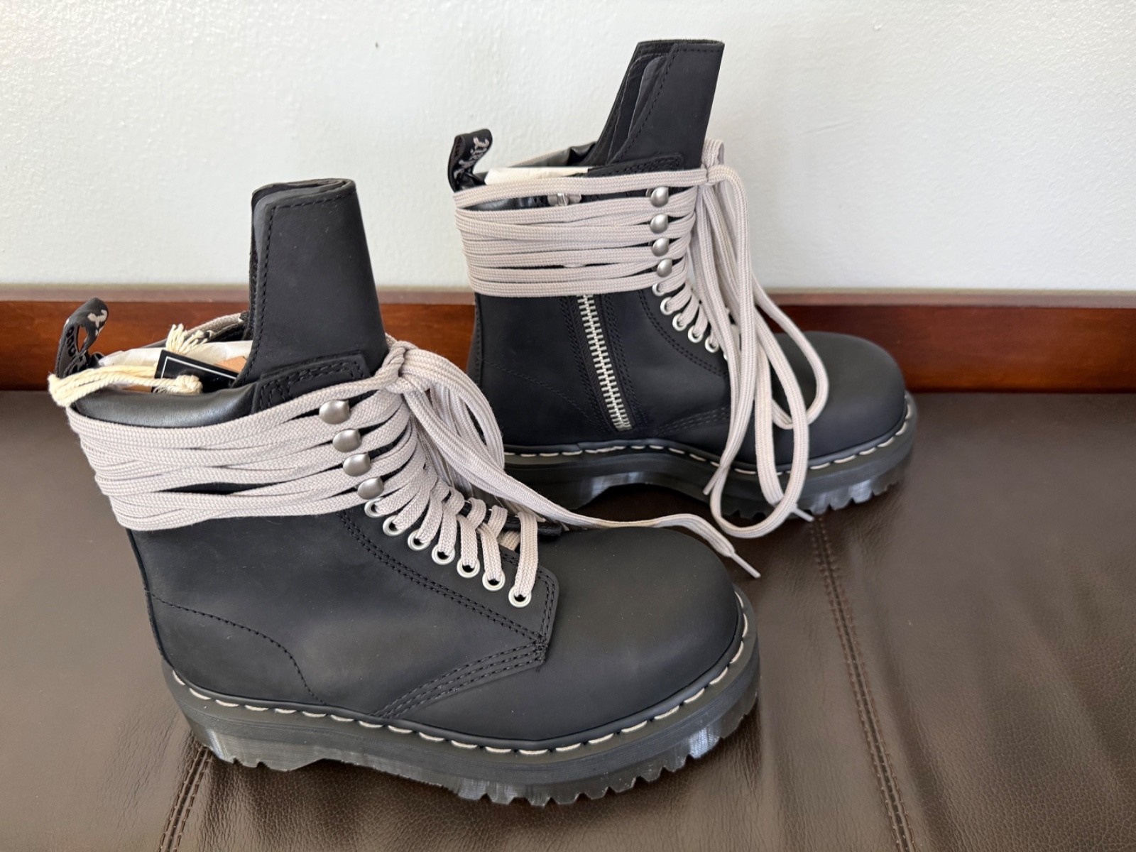 Rick Owens x Dr. Martens Steel Toe Quad Sole Boots - US Men’s Size 6, Women’s 7