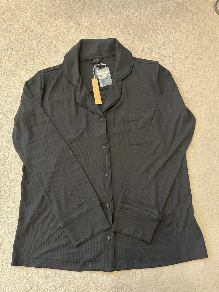 New 100% authentic RRP £120 Small - Skims RibbedSoft Lounge Sleep Set - Black - Image 2 of 4