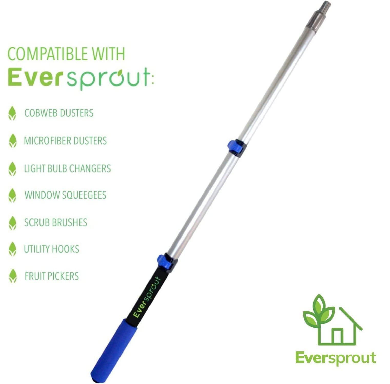 EVERSPROUT 1.5-to-3 Foot Scrub Brush | Built-in Rubber Bumper | Lightweight E...