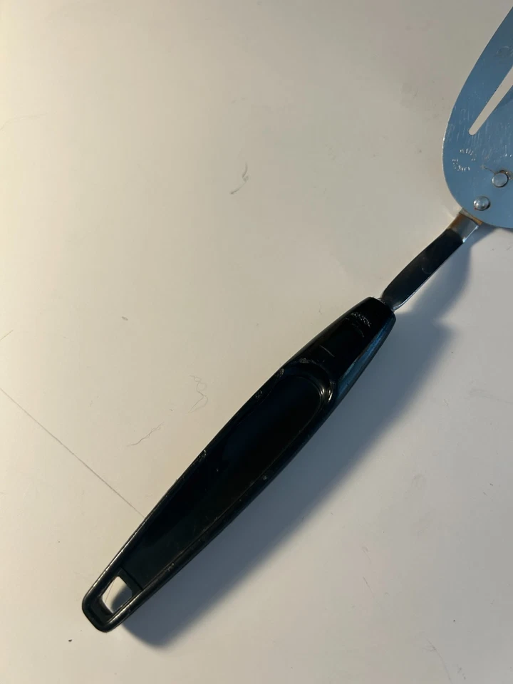 "Espátula ranurada Foley de colección cromada en ángulo mango negro EE. UU. 10"" aleta" Foto 3 de 4