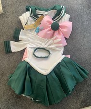 Sailor Moon Sailor Jupiter Costume Cosplay Fancy Dress Makato Kino Size M UK 12
