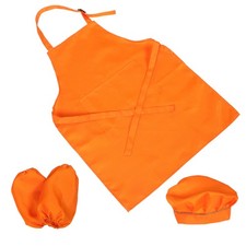 1 Set Kids Apron Chef Hat Sleeve Kids Kitchen Apron with Adjustable Straps for