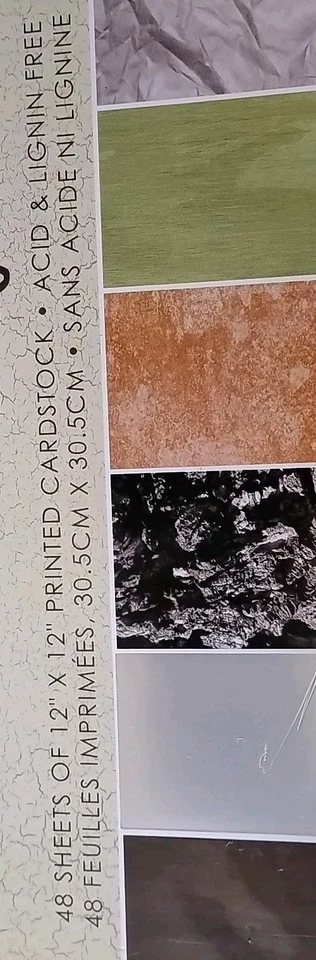 ✨✨Nuevo ✨ Cartulina Retirada DCWV "Texturas y Acabados" Pack 12" x 12" 48 Hojas Foto 2 de 4