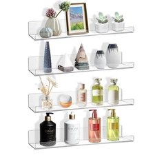 4 Pack Floating Shelves for Wall 15"Acrylic for Room Decor Book Shelf for Kids