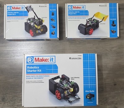 RadioShack Make It Robotics Starter + Add-On Kits 1 2 Complete Open Box NEW