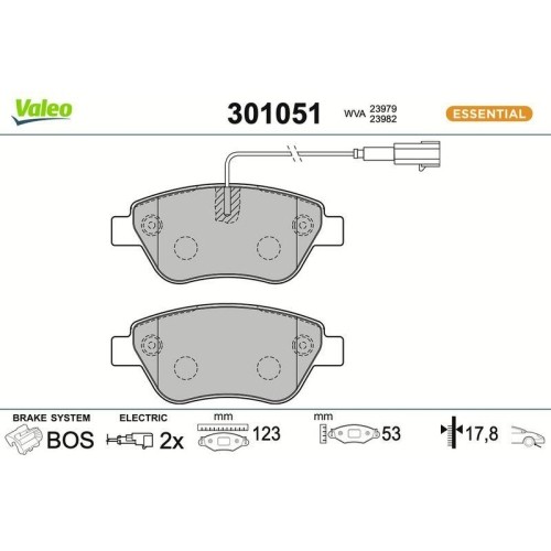 1X Bremsbelagsatz, Scheibenbremse Valeo 301051 Passend FüR Alfa Romeo CitroËN-image