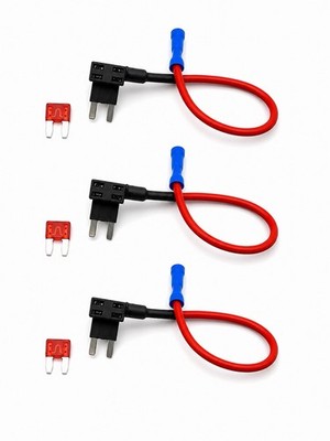 3X Mini ATM APM Add-A-Circuit Fuse Tap Adapter Holder w/ 10A Mini Fuse