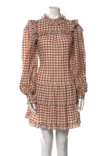 Ulla Johnson “Elm” Cream Plaid Long Sleeve Dress ~ Sz XS