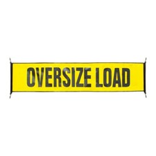 18" x 84" Oversize Load Sign With Heavy Duty Bungee Cords  12" Black Lettering