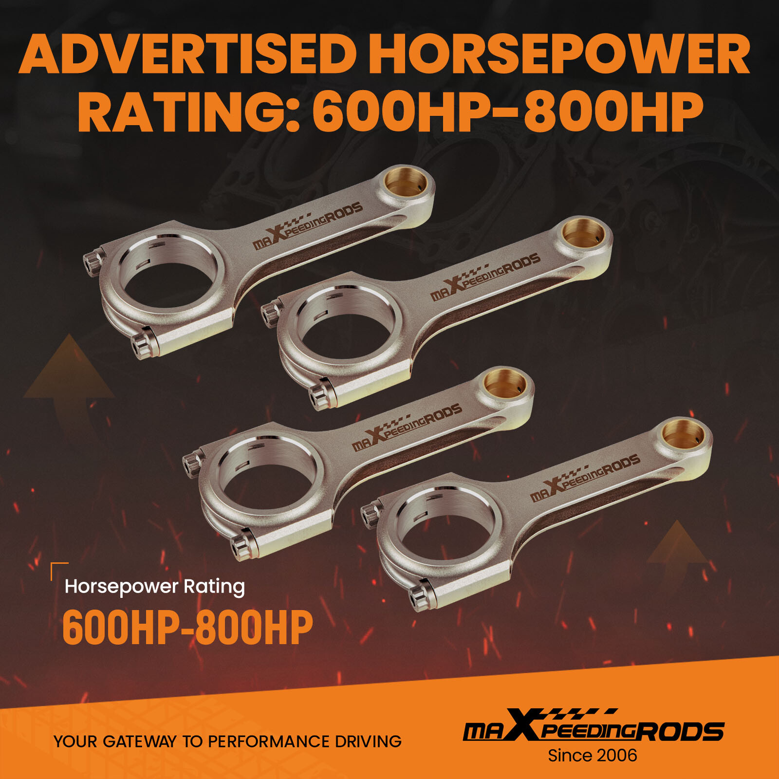 Forged Steel H-Beam ConRods for Ford XFlow Lotus twincam BDA 5.23 Narrow Journal