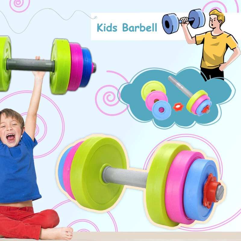 Kids Adjustable Barbell Toy Set Durable Exercise Dumbells Toys