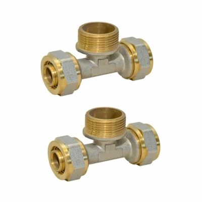PSW TRADE SUPPLIERS LTD Reducer Tee A 16mm x B 1/2'M x C 16mm PEX-AL-PEX BRASS COMPRESSION FITTINGS