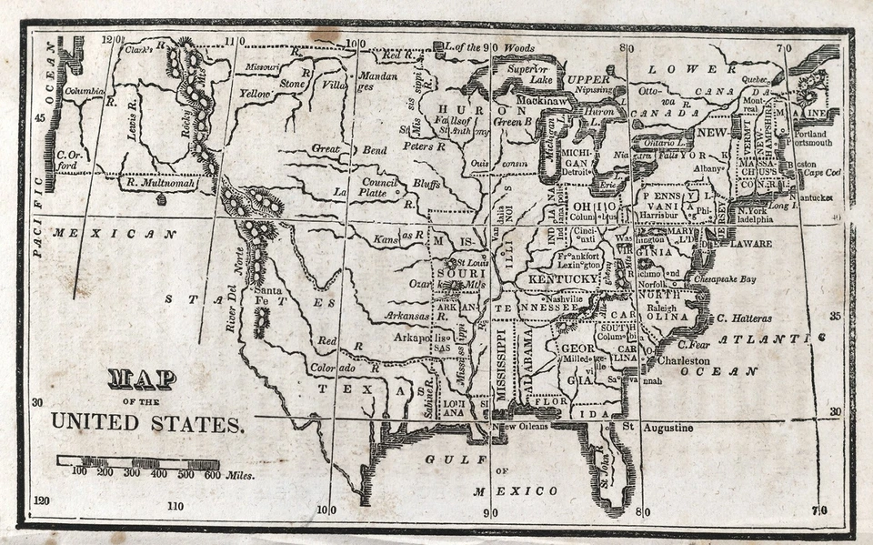 Карта Натана Хейла 1830 США Техас Миссури Флорида Нью-Йорк Вирджиния округ Колумбия - Изображение 2 из 4