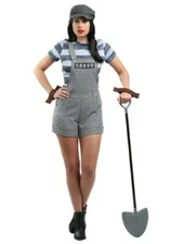 Ladies Chain Gang Prisoner Costumesz large