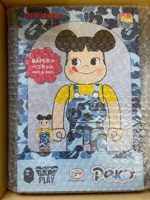 BE RBRICK BAPE Peko chan 100 400 Blue | eBay