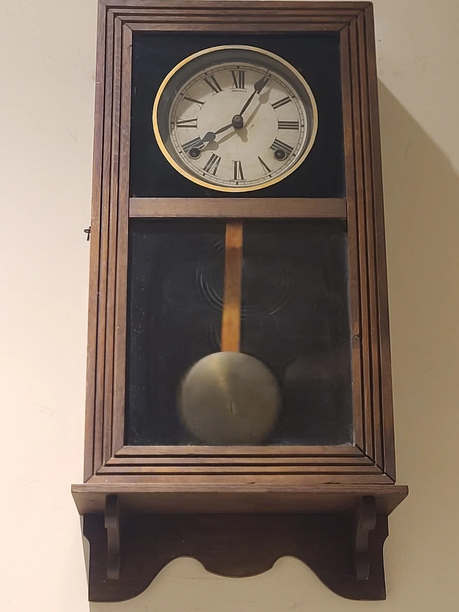 Here is a recent estate find. This Has a Traditional Style Rectangular Wood  Case with Reverse Painted Glass Upper Tablet. This includes the Correct ...