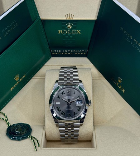 Unworn Rolex Datejust 41mm, Steel, Wimbledon, Slate, Jubilee, 126300, dated 2025 - Picture 1 of 14